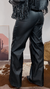 Calça wide leg couro preto - Deulook western - Moda Country feminina