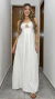 Vestido Midi elegante Off White Reveillon Com argola dourada