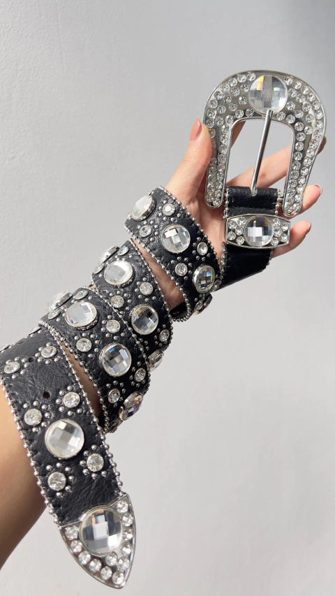 Cinto Fivela Grande De Brilho Pedraria strass Country feminino