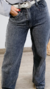 Calça Jeans cinza esgotada Wid leg na internet