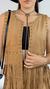 Colete couro com tachinhas Bege - loja online