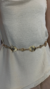Cinto Country De Corrente metal oval plissado losango - Dourado - Deulook western - Moda Country feminina