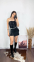 Conjunto Shorts saia e Cropped Com Strass De Brilho