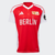 Camisa masculina do Union Berlin, modelo home 24/25, predominantemente vermelha com detalhes brancos para disputa da bundesliga