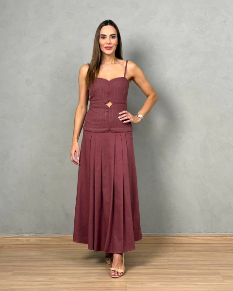 VESTIDO DE ALCINHA LINHO RAYON CLASSIC LA CHOCOLE 450074