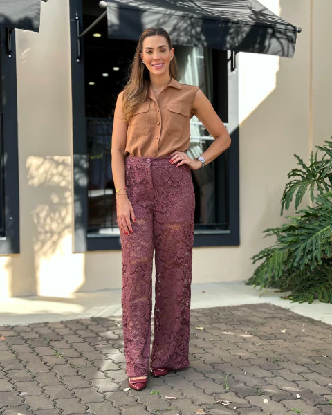 CALCA PANTALONA RENDA LACE GABRIELLE LA CHOCOLE 450071