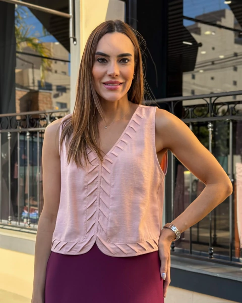 REGATA DECOTE V COM VERVURA ALFAIATARIA ZARA ROSE 260010