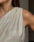 BLUSA PEPLUM UM OMBRO FOIL ESMERAL 37835 - comprar online