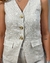 COLETE COM DECOTE V EM LINHO NATURAL CHEROY 1131007 - comprar online