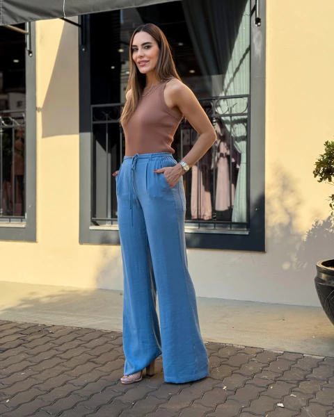 CALCA WIDE LEG COM AMARACAO DOCE FLOR 70521