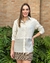 CAMISA COM BOTÕES EM LINEN FRESH E DETALHE EM ORGANZA CRISTAL CHEROY 1121065 - comprar online