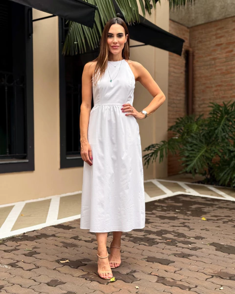 VESTIDO TRICOLINE C/ COSTAS TRANSPASSADA KARMANI 013258