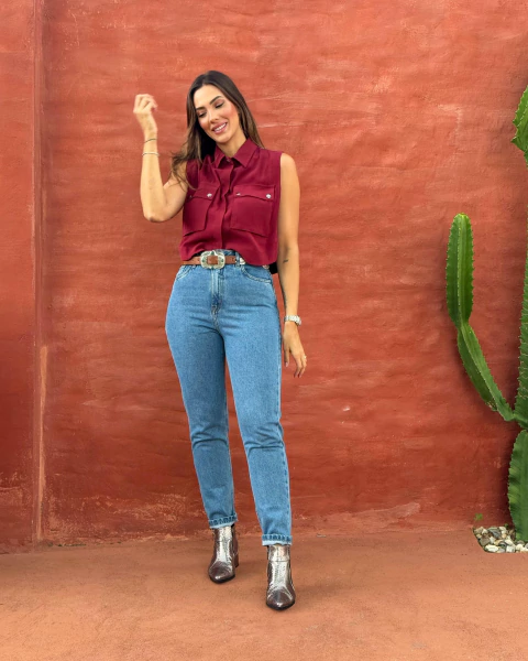 CALCA JEANS MOM 27° ESMERAL 37772 - comprar online