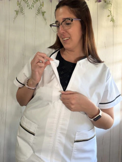 Chaqueta Raso con cierre - Base Blanca en internet