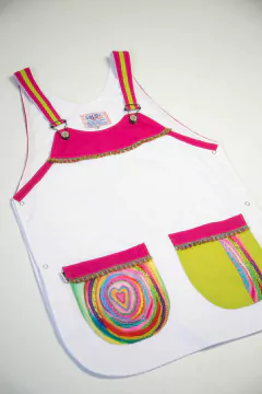 Jardinero Justina - Base Blanca - Guardapolvos Artesanales