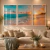 Kit 3 Quadros Decorativos Paisagem Mar Praia Por do Sol