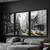Kit 3 Quadros Decorativos Cidade Pintura de New York Nova Iorque Preto e Branco