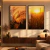 Kit 2 Quadros Decorativos Florais e Folhagens Grama alta ao vento ao Pôr do Sol