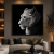 Quadro Decorativo Animais Leoa Preto e Branco Quadrado - comprar online