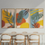 Kit 3 Quadros Decorativos Florais Minimalista Colorido - comprar online