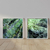 Kit 2 Quadros Decorativos Abstrato Geométrico Verde