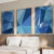 Kit 3 Quadros Decorativos Abstrato Azul