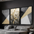 Kit 3 Quadros Decorativos Dourado
