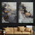 Kit 2 Quadros Decorativos Abstrato Preto e Dourado - comprar online