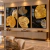 Kit 3 Quadros Decorativos Folhas Douradas III