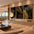 Kit 3 Quadros Decorativos Folhagens Folhas Douradas