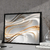 Quadro Decorativo Abstrato Dourado Branco Marrom Linhas - comprar online