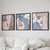 Kit 3 Quadros Decorativos Rostos Linhas Mulheres - comprar online