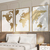 Kit 3 Quadros Decorativos Mapa Mundi