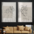 Kit 2 Quadros Decorativos Mulheres Linhas Flores - comprar online