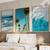 Kit 3 Quadros Decorativos Paisagem Azul Praia Mar Coqueiro IV