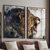 Kit 2 Quadros Decorativos Leão Aquarela - buy online