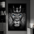 Quadro Decorativo Animais Leão Rei Coroa Preto e Branco Olhos Azuis - comprar online
