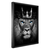 Quadro Decorativo Animais Leão Rei Coroa Preto e Branco Olhos Azuis - comprar online