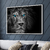Quadro Decorativo Leão Preto e Branco Olhos Azuis - buy online