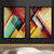 Kit 2 Quadros Decorativos Abstrato Geométrico Colorido - comprar online