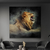 Quadro Decorativo Leão Fundo Fumaça