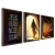 Kit 3 Quadros Decorativos Jesus reina nesse lugar Ele vive Ele reina