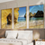 Kit 3 Quadros Decorativos Praia com Rochas