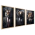 Kit 3 Quadros Decorativos Animais Empresários