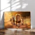 Quadro Decorativo Animais Leões Caminhando no Campo Sol - comprar online