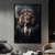 Quadro Decorativo Animais Rosto Leão Empresário Terno