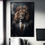 Quadro Decorativo Animais Rosto Leão Empresário Terno - comprar online