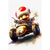 Imagem do Kit 3 Quadros Decorativos Jogos Mario Bowser Toad Kart Donkey Kong Pintura Aquarela