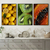 Kit 3 Quadros Decorativos Food e Drinks Kiwi, Limão e Mamão