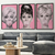 Quadro Decorativo 3 Telas Mulheres Audrey, Brigitte e Marilyn